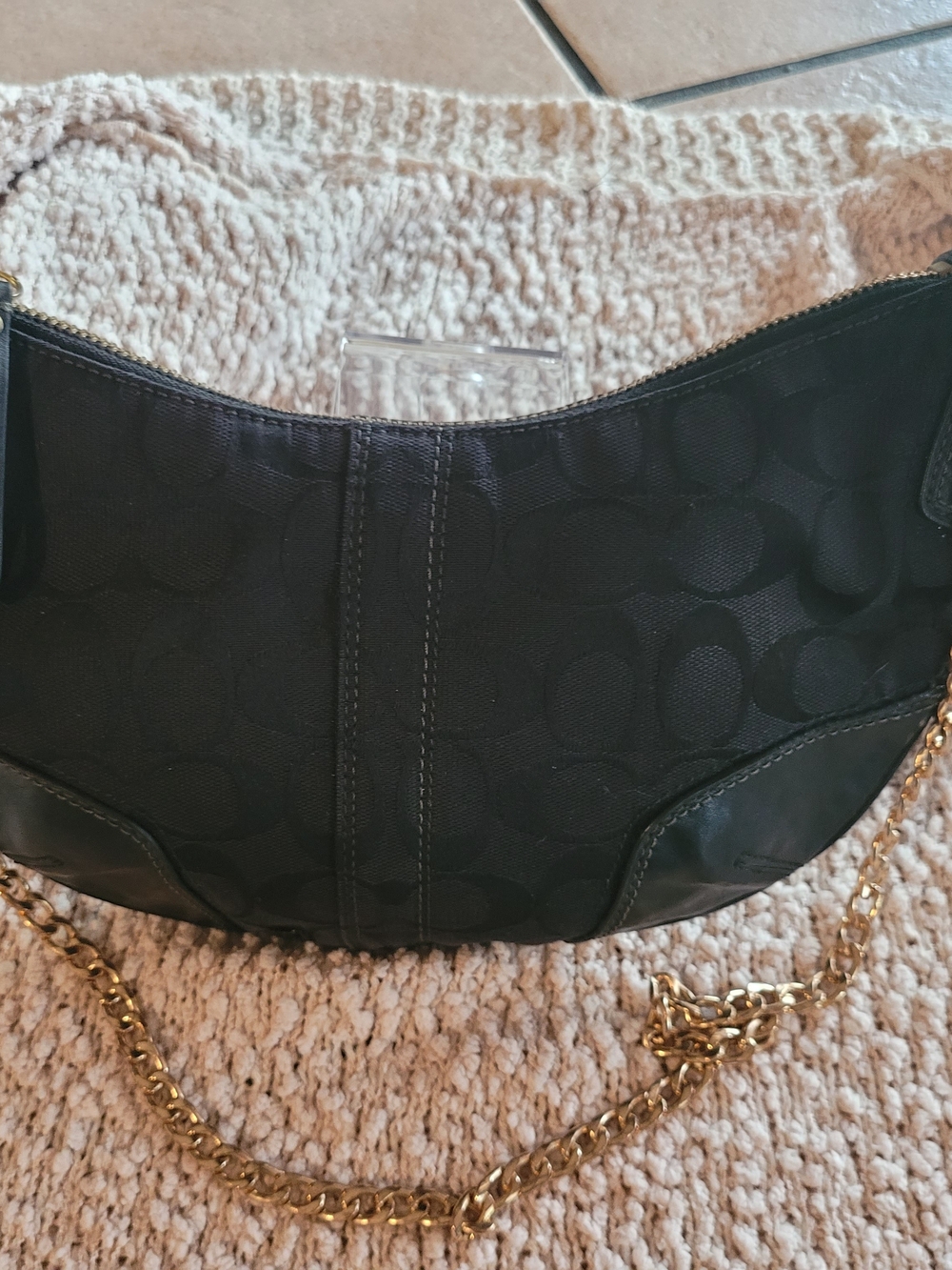 Vintage Coach 11371 Black Signature Hobo Bag